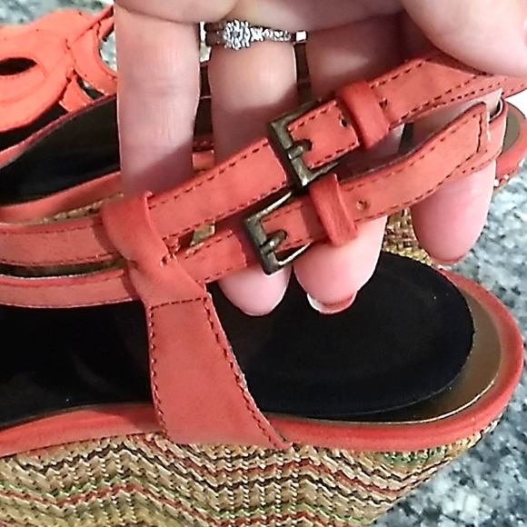 St.Johns Bay Coral Platform Wedge Sandals. Size 7.5 - Picture 7 of 11